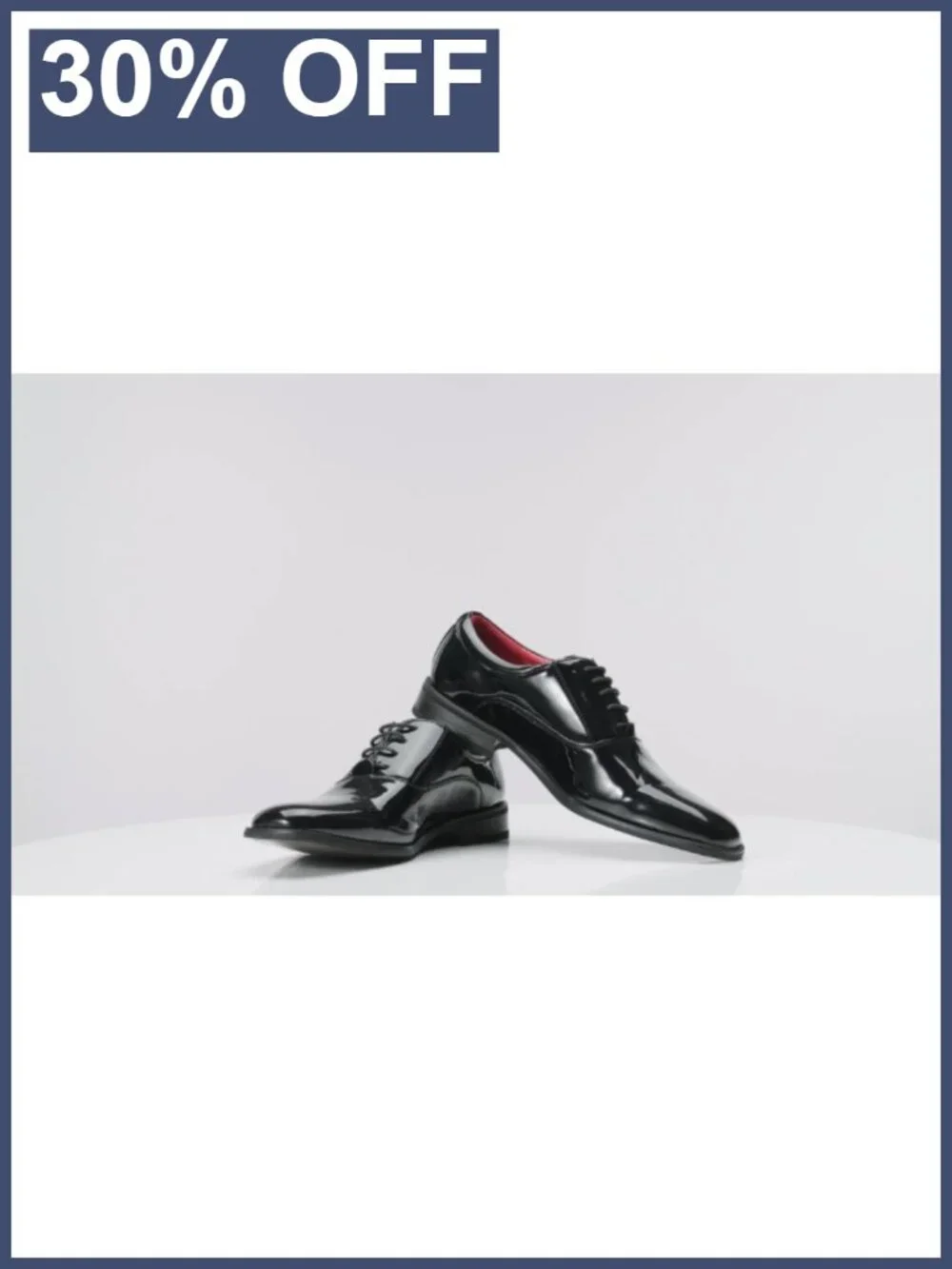 Faux Patent Leather Tuxedo Dress Shoes, Lace-Up Oxfords for Men